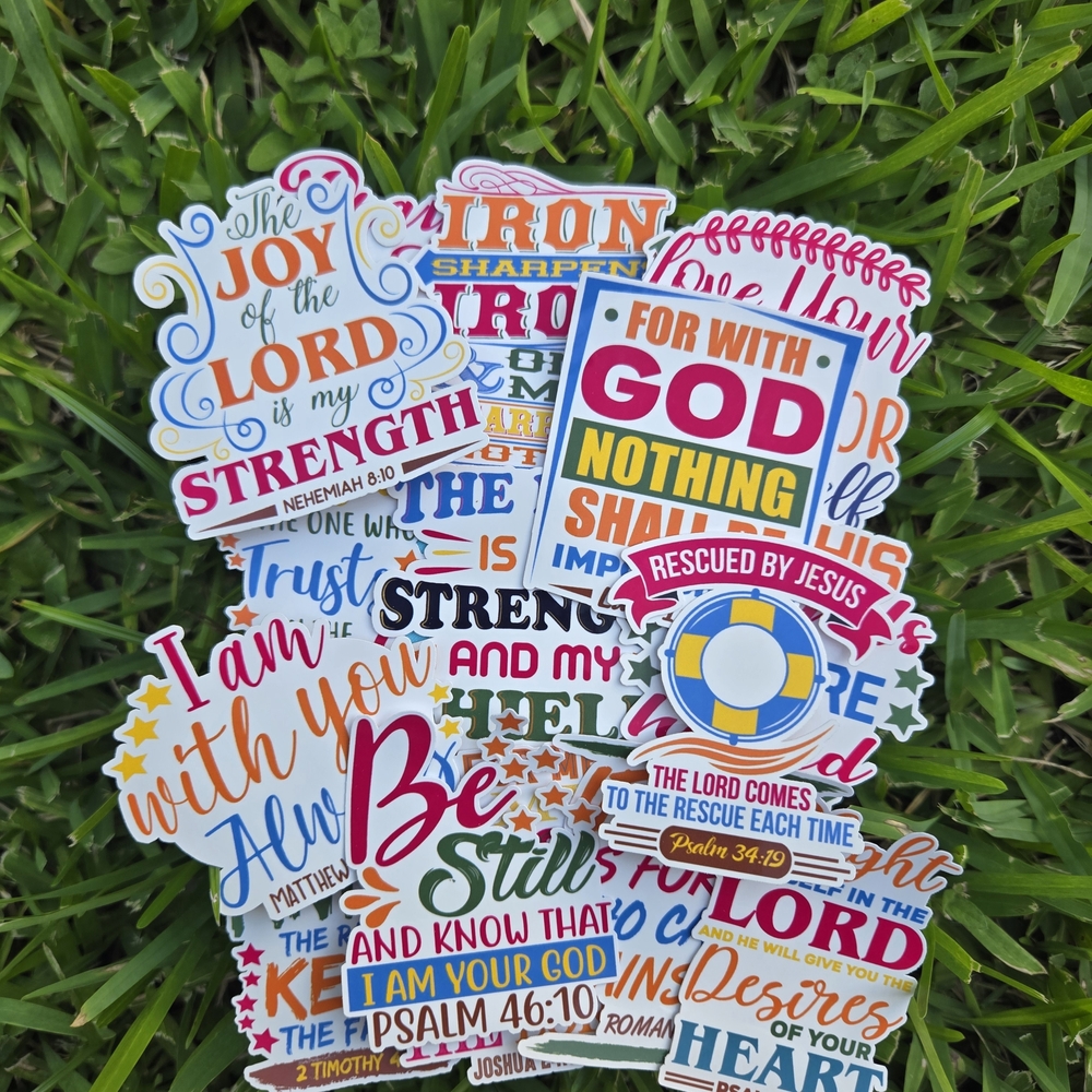 Bible Verse Stickers - Pack of 45, Water Resistant